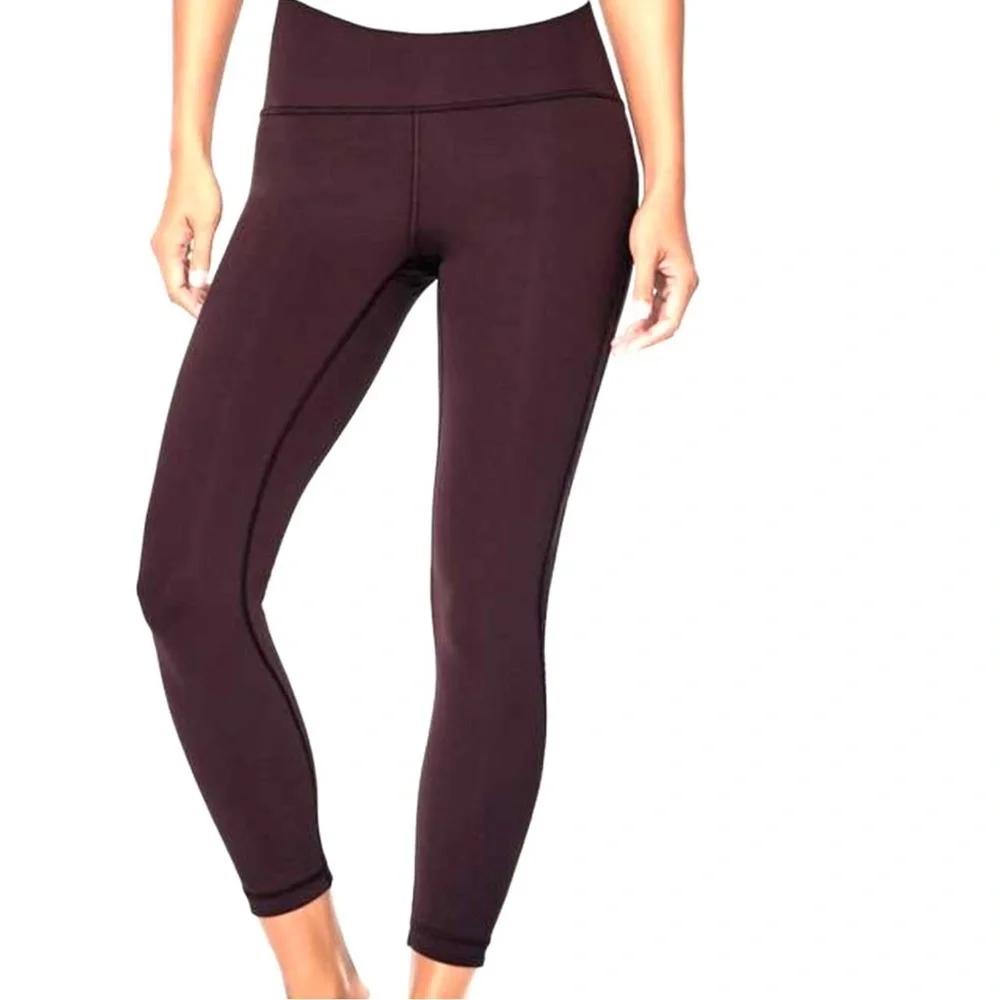 lululemon athletica High-Waist Lace-Panel Leggings in Plum